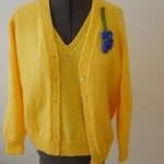 Yellow Retro Hand Knitted T..