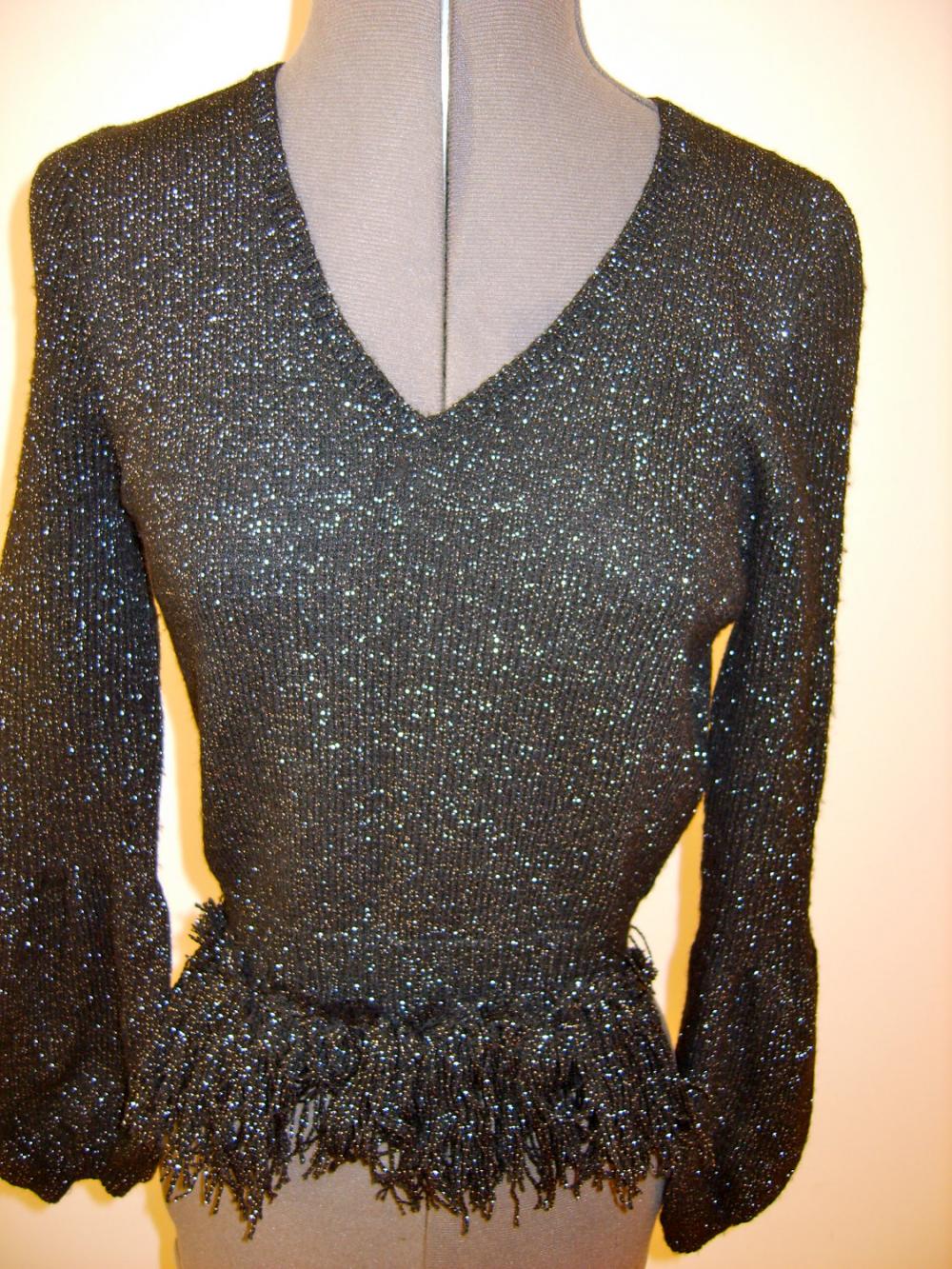 black glitter crop top
