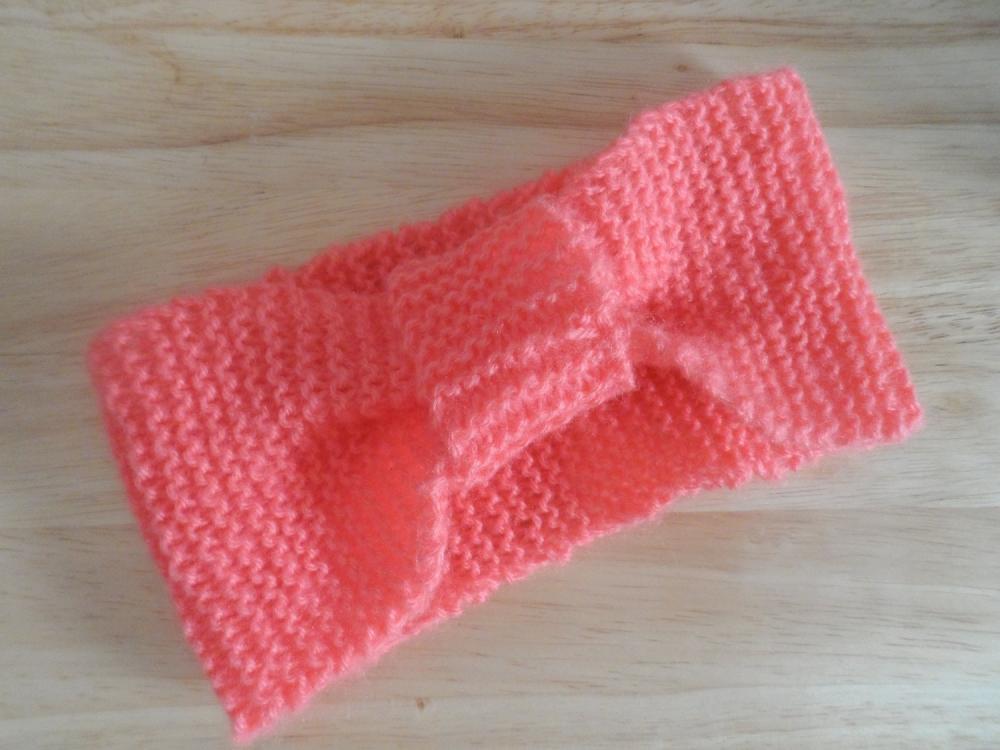 Handmade Knitted Headband Pink
