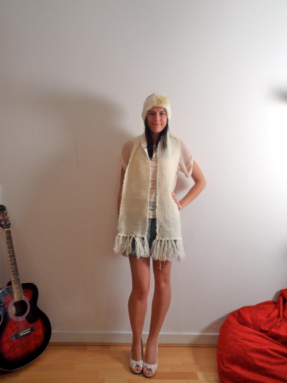 Handmade Knitted Yellow Scarf