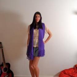 Handmade Knitted Purple Scarf