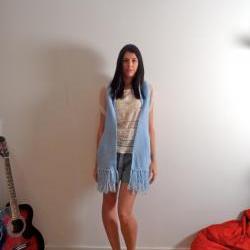 Handmade Knitted Blue Scarf
