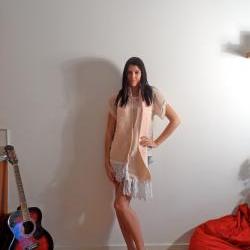 Handmade Knitted Peach Scarf